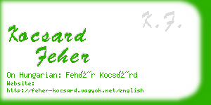 kocsard feher business card